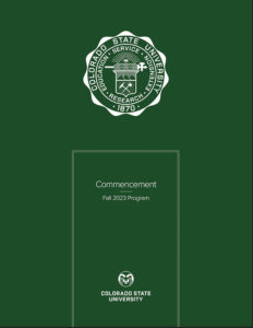 Cover Fall 2023 Commencement Program