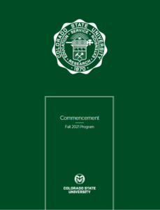 Fall 2021 Commencement program cover
